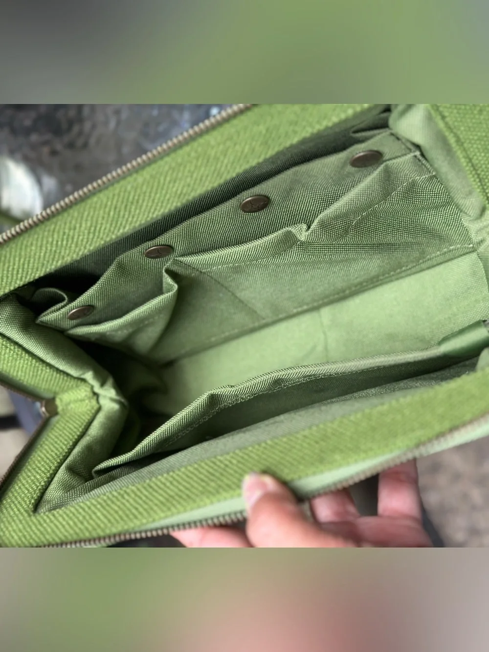 RARE 2009 Cake by Petunia Pickle Bottom Cameo Clutch Green Velvet Diaper Bag
